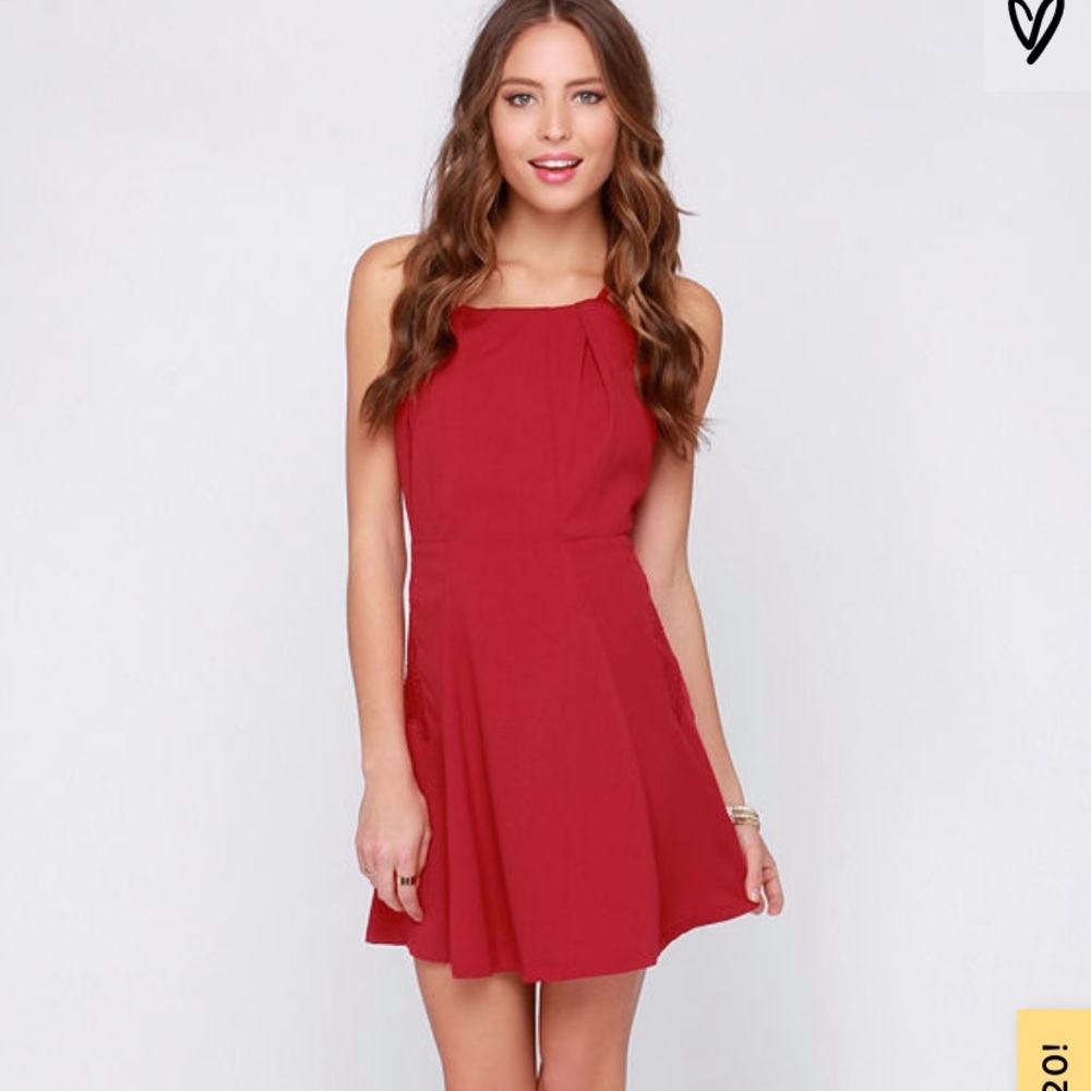 Lulus Wine Red Lace Dress